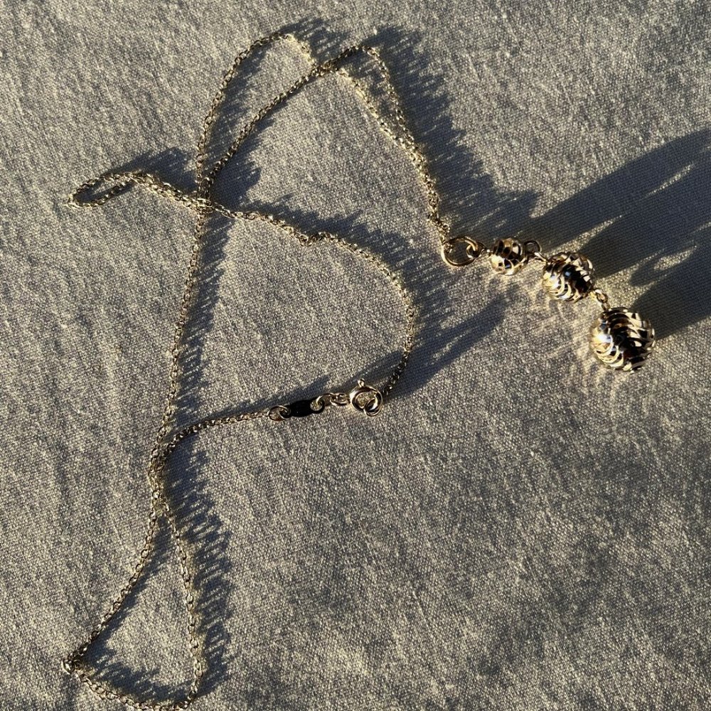 Silver graduated globe necklace 925 - Picture 4 of 5